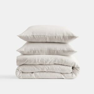 NWOT! Quince European Linen Sand Duvet Cover & Shams! Sz. King/ Cal King! (775)